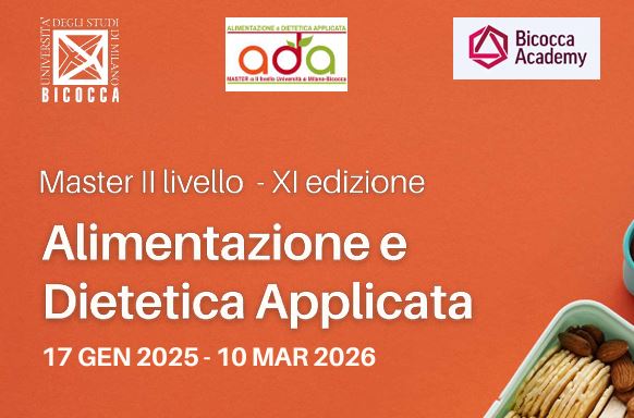 Prorogata al 9 dicembre la scadenza per iscriversi al Master ADA in Alimentazione e Dietetica Applicata