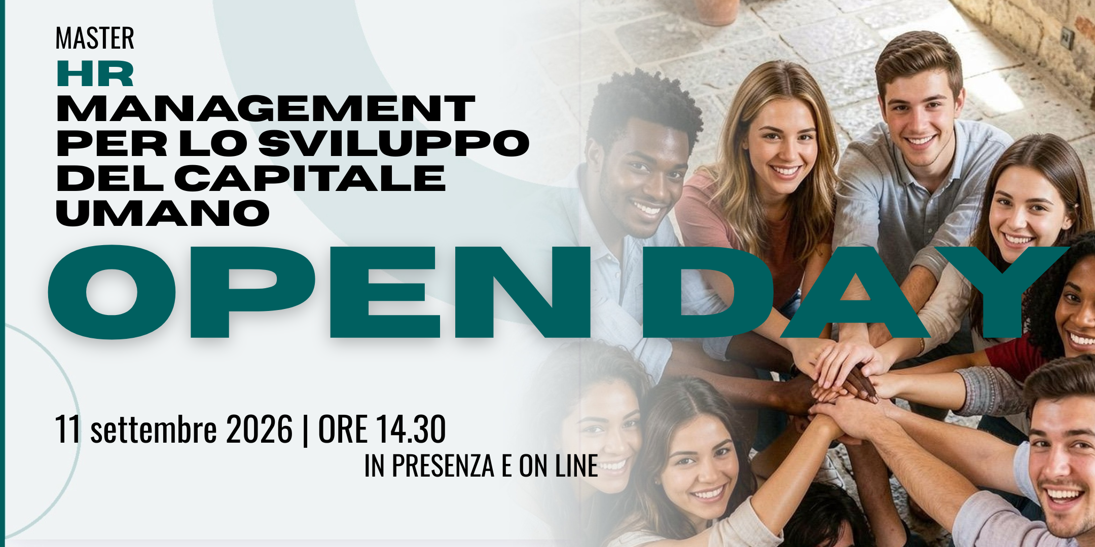 SAVE THE DATE! 11 settembre 2026 - OPEN DAY MASTER HR MANAGEMENT PER LO SVILUPPO DEL CAPITALE UMANO XIII EDIZIONE