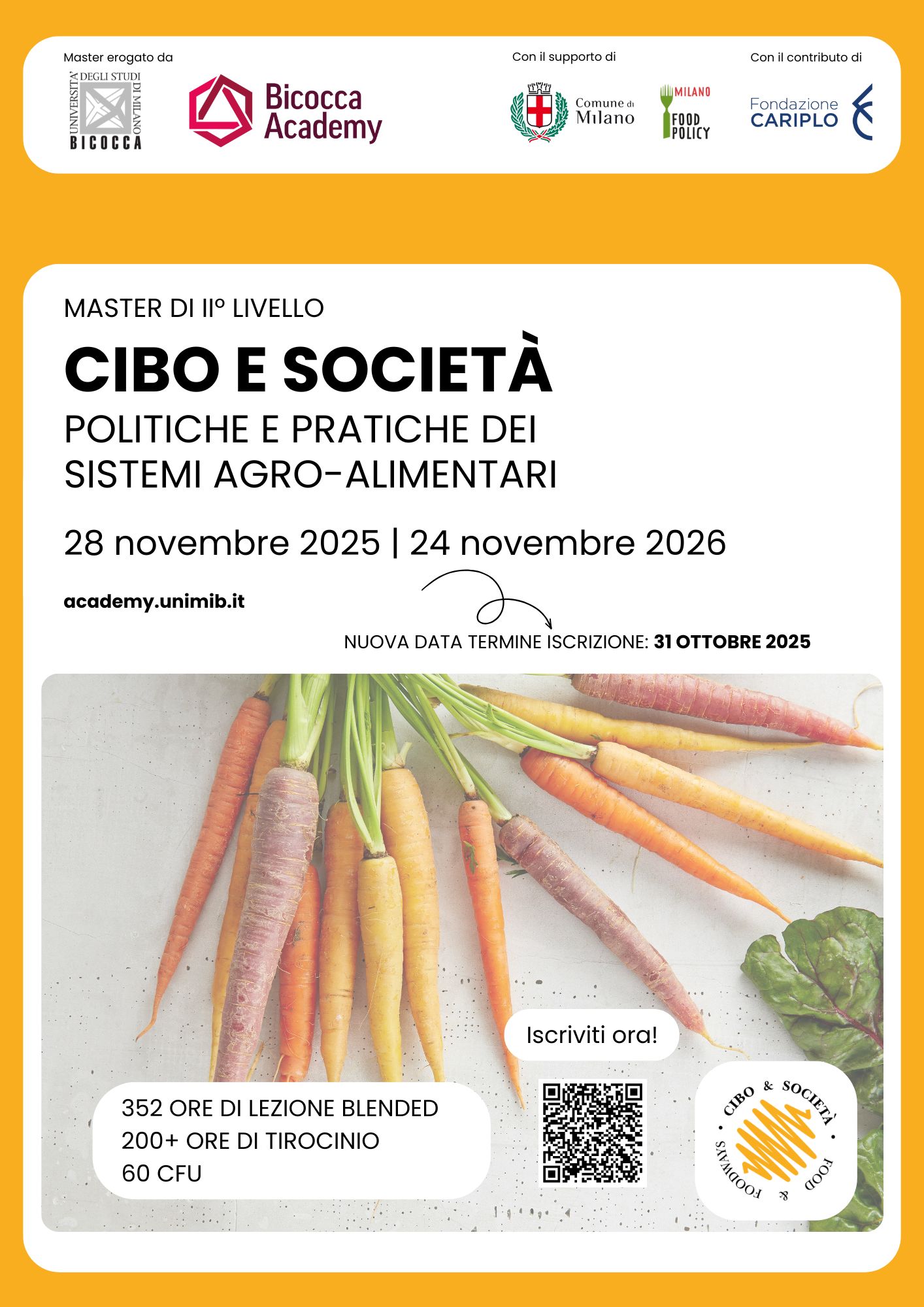 locandina master cibo e società
